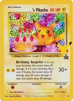 Pokemon Card - Celebrations Classic Collection 24 - _______'S (BIRTHDAY) PIKACHU - Image 1