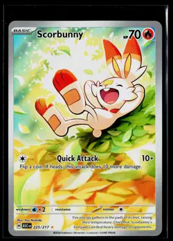 Scorbunny 225/217 Illustration Rare Ascended Heroes Pokemon Holo Near Mint - Image 1