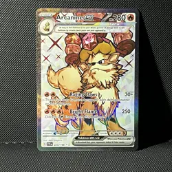 Arcanine ex Holo Full Art FA Ultra Rare Pokemon Scarlet Violet Base Set 224/198 - Image 1