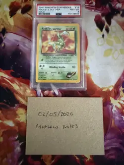 Pokemon Rockets Scyther Gym Heroes PSA 8 Holo 13/132 - Image 1