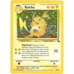Pokemon Card - Fossil 14/62 - RAICHU (holo-foil) - NM - Image 1