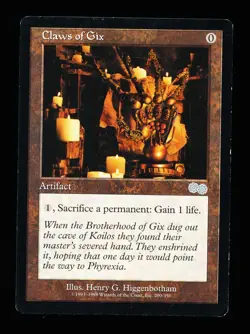 * * 1x Claws of Gix x1 * * Urza's Saga MTG MP Moderately Played - Image 1