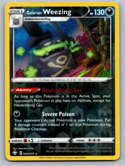 Galarian Weezing 042/072 Shining Fates Pokemon Reverse Holo Near Mint - Image 1