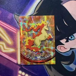 TEKNO #78 Rapidash 2000 TOPPS CHROME POKEMON T.V. Low Population Highest Rarity - Image 1