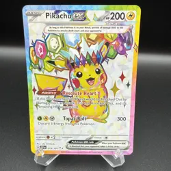 PIKACHU EX 219/191 ULTRA RARE SURGING SPARKS POKEMON - Image 1