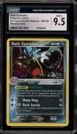 Pokemon Dark Gyarados EX Team Rocket Returns Reverse Holo #36 CGC 9.5 - Image 1