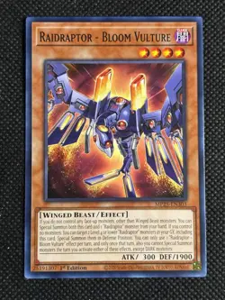 3x YuGiOh! - Raidraptor - Bloom Vulture MP25-EN303 Common 1st Edition Near Mint - Image 2