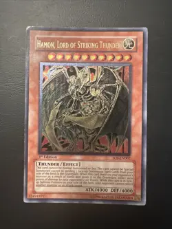 Hamon, Lord of Striking Thunder Yugioh SOI-EN002 Ultimate Rare 1st Edition LP - Image 1