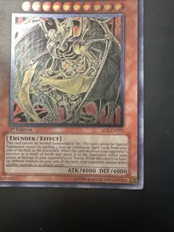 Hamon, Lord of Striking Thunder Yugioh SOI-EN002 Ultimate Rare 1st Edition LP - Image 5