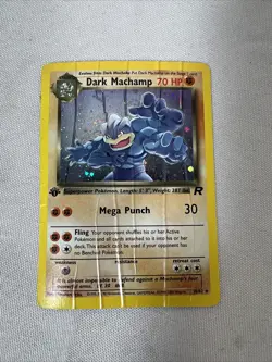 2000 Pokemon Dark Machamp Holo Rare 1st Edition Team Rocket 10/82 HP - Image 1