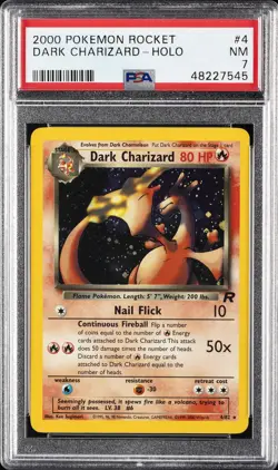 2000 POKEMON ROCKET #4 DARK CHARIZARD-HOLO PSA 7 - Image 1