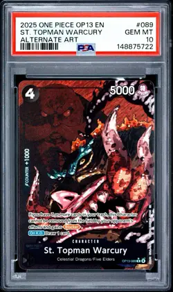2025 ONE PIECE OP13-CARRYING ON HIS WILL ALTERNATE ART ST. TOPMAN WARCURY PSA 10 - Image 1