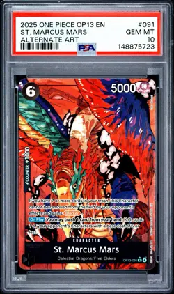 2025 ONE PIECE OP13-CARRYING ON HIS WILL ALTERNATE ART ST. MARCUS MARS PSA 10 - Image 1