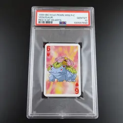 PSA 10 Venusaur 6 of Hearts Graded Pokemon Mini Bicycle Card - Image 1
