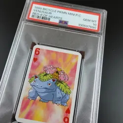 PSA 10 Venusaur 6 of Hearts Graded Pokemon Mini Bicycle Card - Image 2