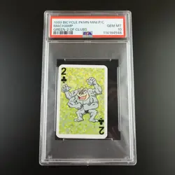 PSA 10 Machamp 2 of Clubs Graded Pokemon Mini Bicycle Card - Image 1