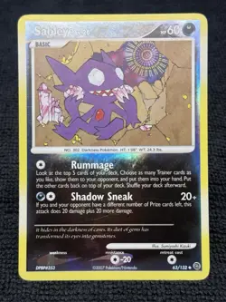 Pokemon TCG Sableye Reverse Holo Rare Card 63/132 Secret Wonders - HP - Image 1