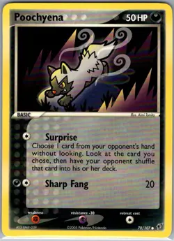 Poochyena 70/107 Non Holo Deoxys - Pokemon Card - NM - Image 1