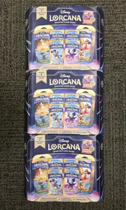 3 Boxes; Disney Lorcana Trading Card Game 2 Decks 4 Booster Packs 1 Promo Sealed - Image 1