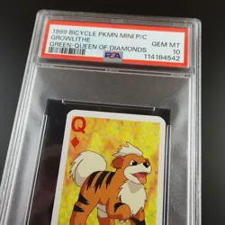 PSA 10 Growlithe Queen of Diamonds Graded Pokemon Mini Bicycle Card - Image 2
