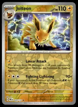 Jolteon 029/131 Holo Rare Prismatic Evolutions Pokemon Reverse Holo Near Mint - Image 1