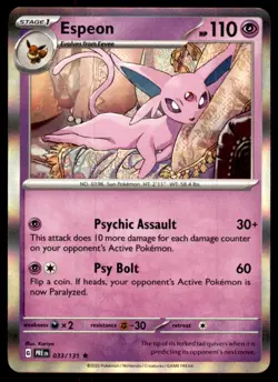 Espeon 033/131 Holo Rare Prismatic Evolutions Pokemon Holo Near Mint - Image 1