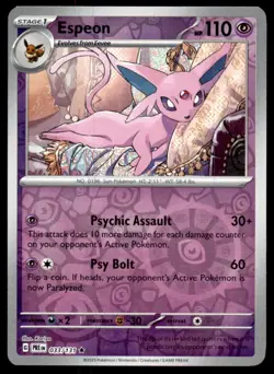 Espeon 033/131 Holo Rare Prismatic Evolutions Pokemon Reverse Holo Near Mint - Image 1