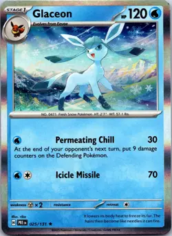 Glaceon 025/131 Holo Rare Prismatic Evolutions Pokemon Holo Near Mint - Image 1