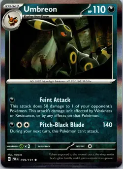 Umbreon 059/131 Holo Rare Prismatic Evolutions Pokemon Holo Near Mint - Image 1