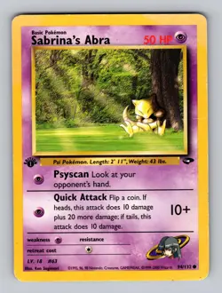 Sabrina's Abra 94/132 Common Gym Challenge Pokemon 1st Edition Moderately Played - Image 1