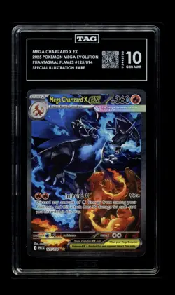 Pokemon Mega Charizard Ex 125/094 Pokemon Phantasmal Flames SIR English TAG 10 - Image 1