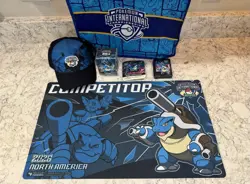 Pokemon Mega Blastoise NAIC 2026 Competitor Kit Playmat Deck Box Sleeves Hat Pin - Image 1