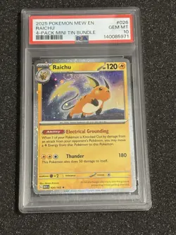 FULL SWIRL - Raichu Pokemon 151 Cosmos Holo Sam's Club Exclusive 026/165 PSA 10 - Image 1