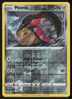 Mawile 129/202 Common Sword & Shield Pokemon Reverse Holo Lightly Played - Image 1
