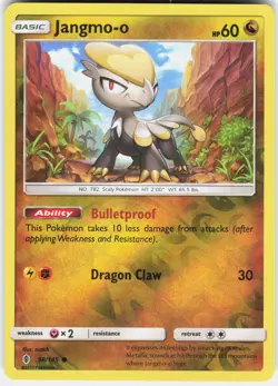 Jangmo-o 98/145 Common Guardians Rising Pokemon Reverse Holo Lightly Played - Image 1