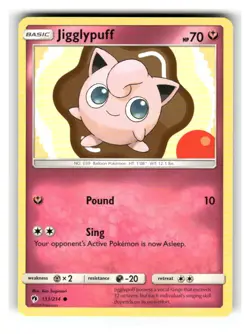 Jigglypuff 133/214 Common Lost Thunder Pokemon Lightly Played - Image 1