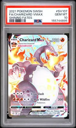 2021 POKEMON SWORD & SHIELD SHINING FATES #SV107 FULL ART/CHARIZARD VMAX PSA 10 - Image 1
