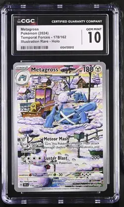 Pokemon Metagross 178/162 Holo Illustration Rare Temporal Forces - CGC 10 - Image 1