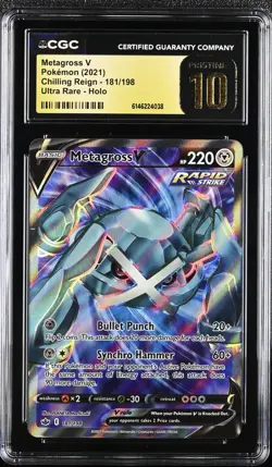 Pokemon Metagross V 181/198 Ultra Rare Chilling Reign - CGC 10 PRISTINE - Image 1
