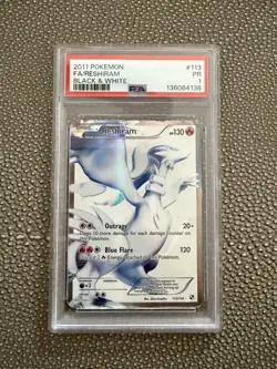 2011 POKEMON BLACK & WHITE #113 FULL ART/RESHIRAM PSA 1 - Image 2