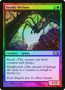 Deadly Recluse FOIL Magic 2014 / M14 PLD Green Common MAGIC MTG CARD ABUGames - Image 1