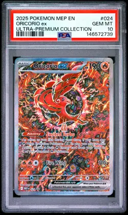 2025 POKEMON MEP EN-ME BLACK STAR PROMO #024 ORICORIO EX PSA 10 - Image 1