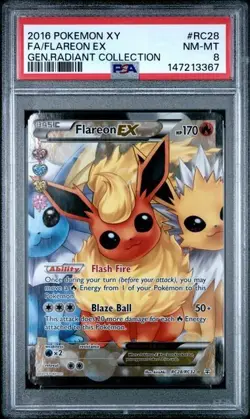 2016 Pokemon Flareon EX RC28 Generations Radiant Collection PSA 8 NM-MT - Image 1