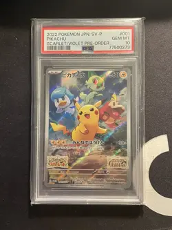 PSA 10 Pikachu 001/SV-P Scarlet & Violet Promo 2022 (Japanese Pokemon Card) - Image 1