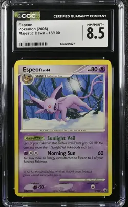 ESPEON 18/100 MAJESTIC DAWN POKEMON CGC 8.5 NM/MINT+ - Image 1