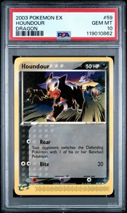 Pokemon Houndour EX Dragon E-Reader #59/97 PSA 10 2003 Low Pop 27 - Image 1