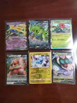 Pokemon 6 Card Lot Holos EX, V And Rare Cards , Great Value Set Building Lot9 - Image 1