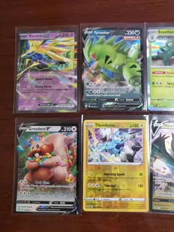 Pokemon 6 Card Lot Holos EX, V And Rare Cards , Great Value Set Building Lot9 - Image 2