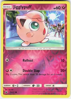 Jigglypuff 71/111 Common Crimson Invasion Pokemon Reverse Holo Lightly Played - Image 1