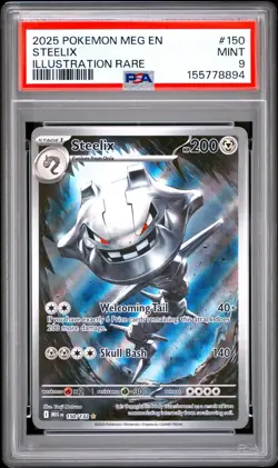 2025 POKEMON MEG EN-MEGA EVOLUTION ILLUSTRATION RARE #150 STEELIX PSA 9 - Image 1